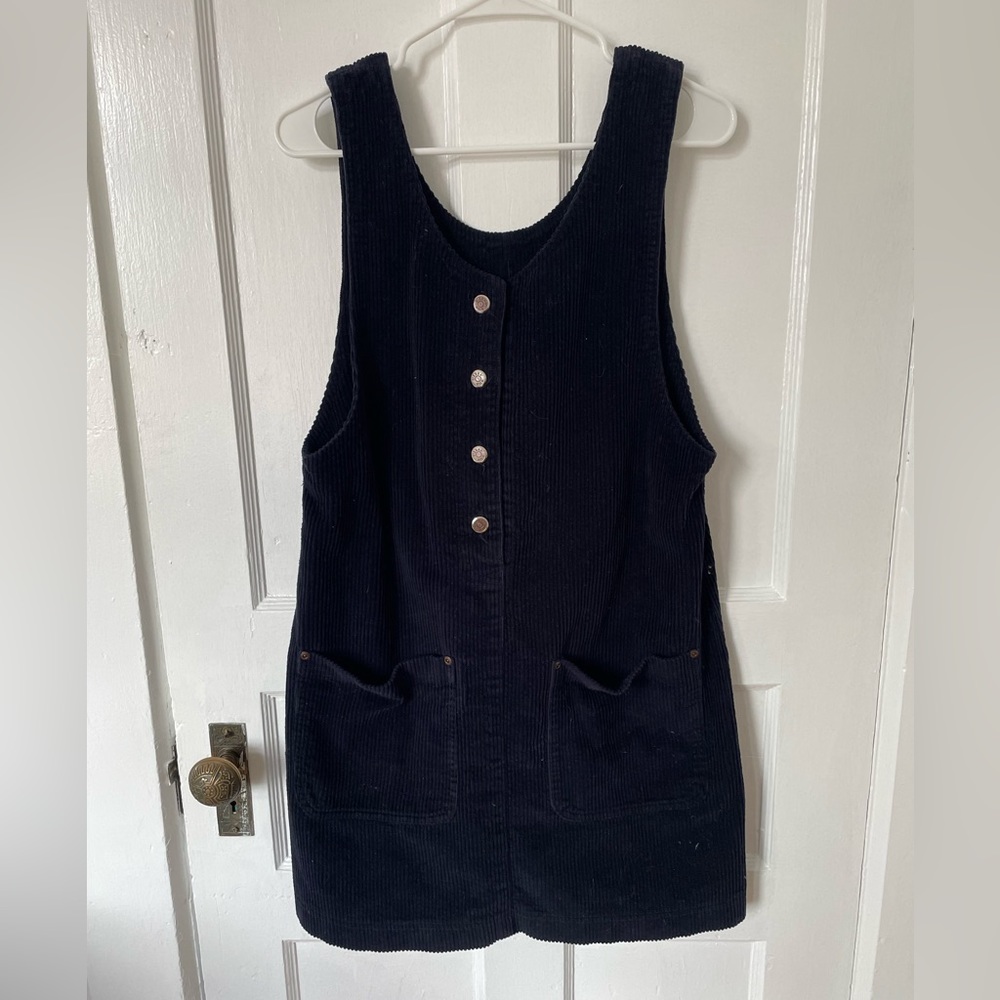 Vintage High Sierra Corduroy Button Dress Womens M Medium Blue 90s Skater Indie